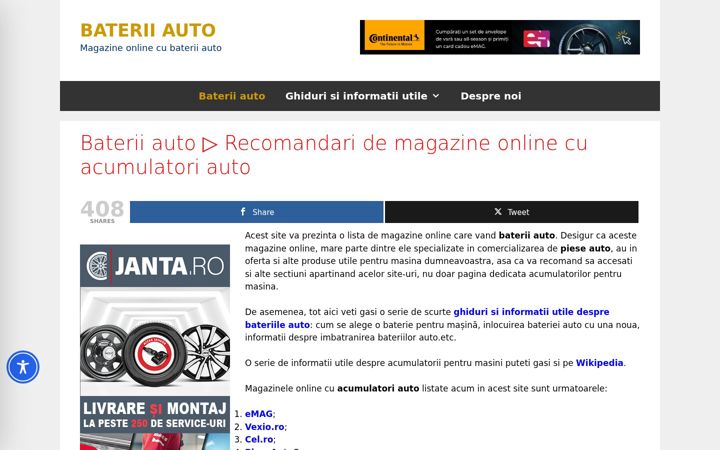 Екранна снимка на bateriiauto.eu