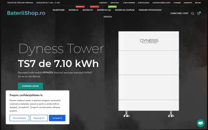 Screenshot of bateriishop.ro