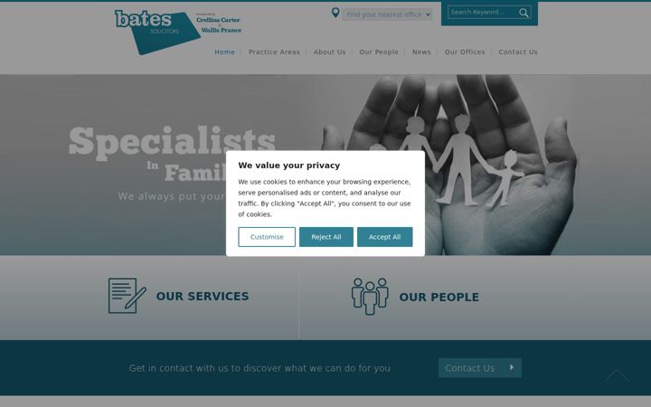 Captura de pantalla de batessolicitors.co.uk