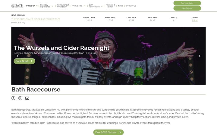 Screenshot of bath-racecourse.co.uk