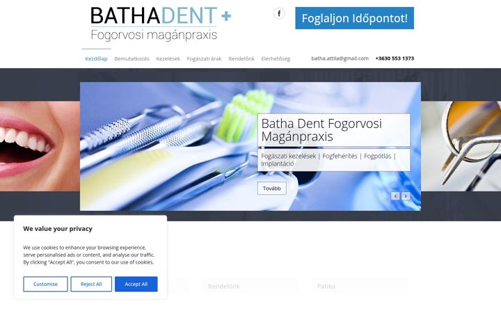 Screenshot of bathadent.hu