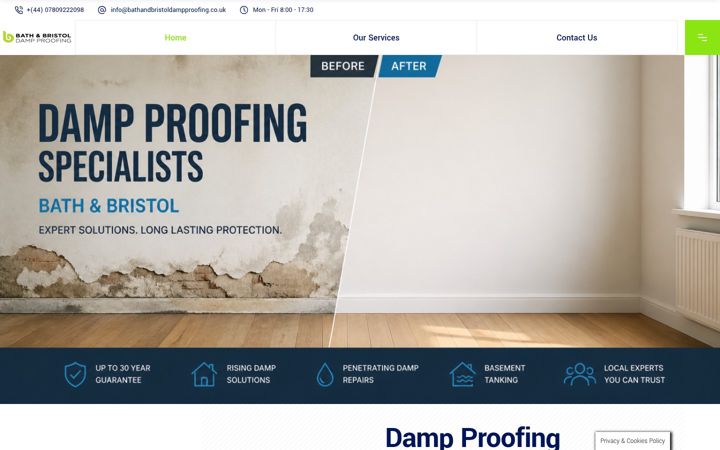 Screenshot of bathandbristoldampproofing.co.uk