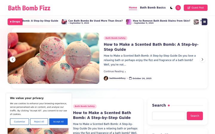 Screenshot of bathbombfizz.com