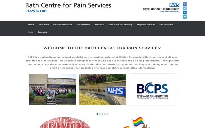 Screenshot of bathcentreforpainservices.org.uk