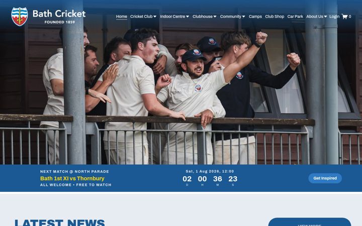 Screenshot of bathcricket.com
