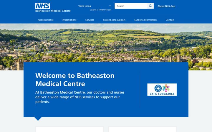 Ekraanipilt saidist batheastonmedicalcentre.nhs.uk