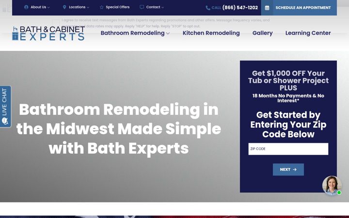 Screenshot of bathexperts.com