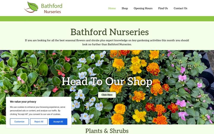 Screenshot of bathfordnurseries.co.uk
