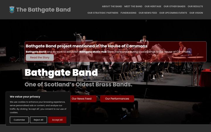Screenshot of bathgateband.org.uk