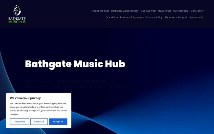 Screenshot of bathgatemusichub.org.uk