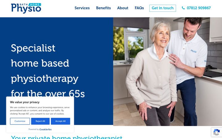 Screenshot of bathhomephysio.co.uk