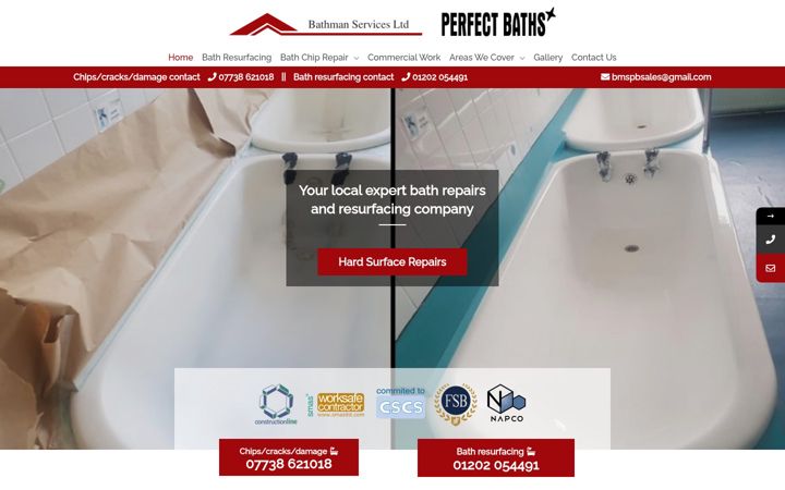Ekrano kopija bathmanservices.co.uk
