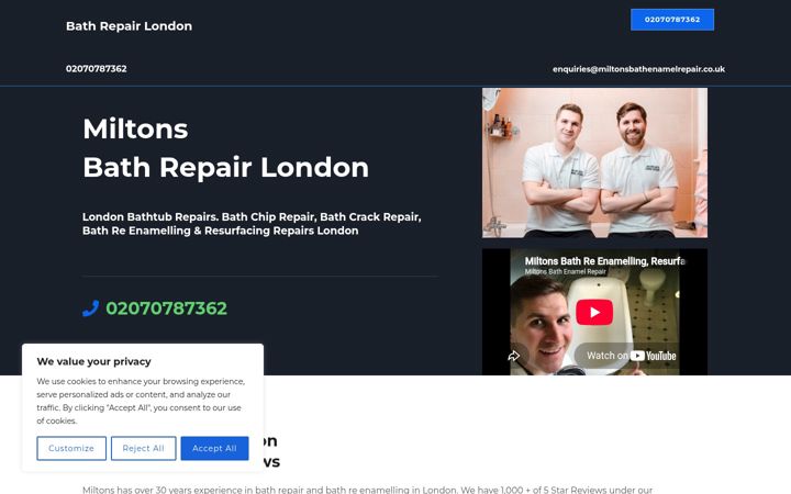 Screenshot of bathrepairlondon.com