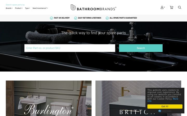 Screenshot of bathroombrands-spares.co.uk
