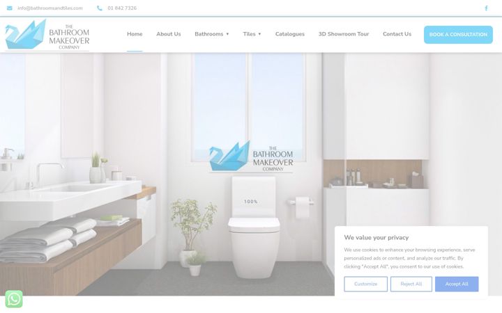 Captură de ecran a bathroommakeovercompany.ie