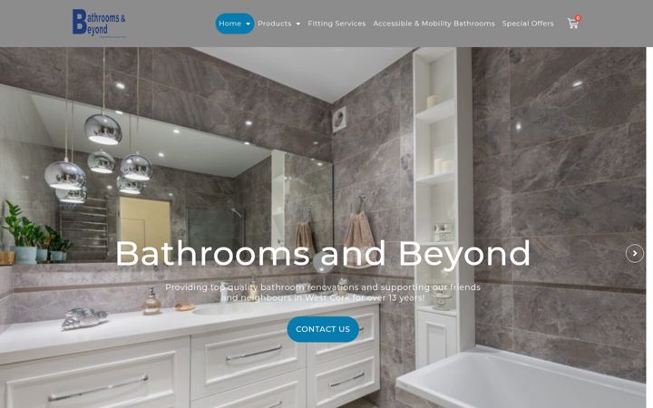 Screenshot of bathroomsandbeyond.ie