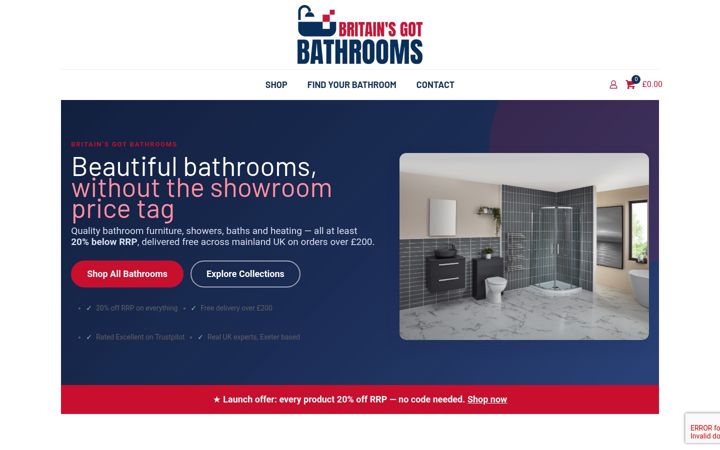 Screenshot of bathroomsuk.com