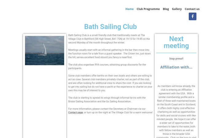 Screenshot di bathsailingclub.org.uk