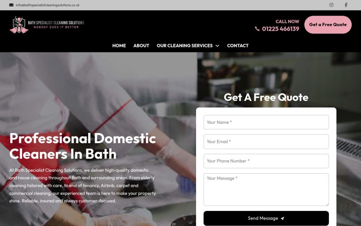 Screenshot of bathspecialistcleaningsolutions.co.uk