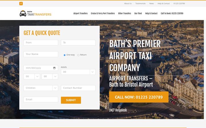 Screenshot of bathtaxitransfers.co.uk
