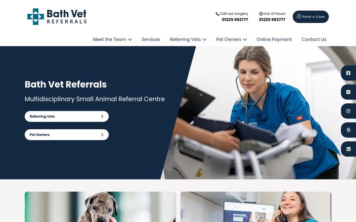 Screenshot of bathvetreferrals.co.uk