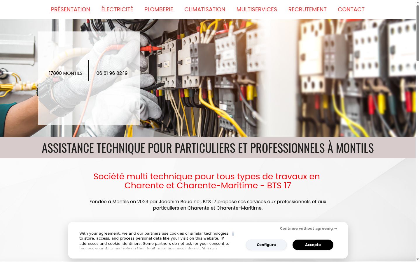Screenshot of the consent banner shown before any interaction