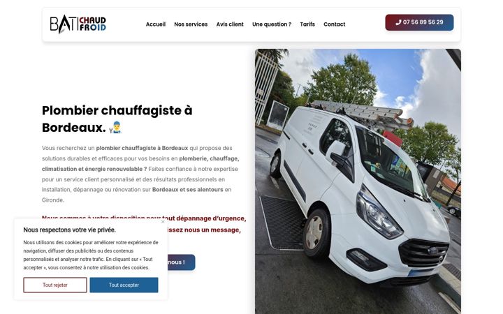 Screenshot of batichaudfroid.com