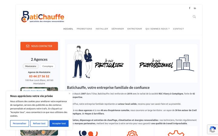 Screenshot of batichauffe.fr