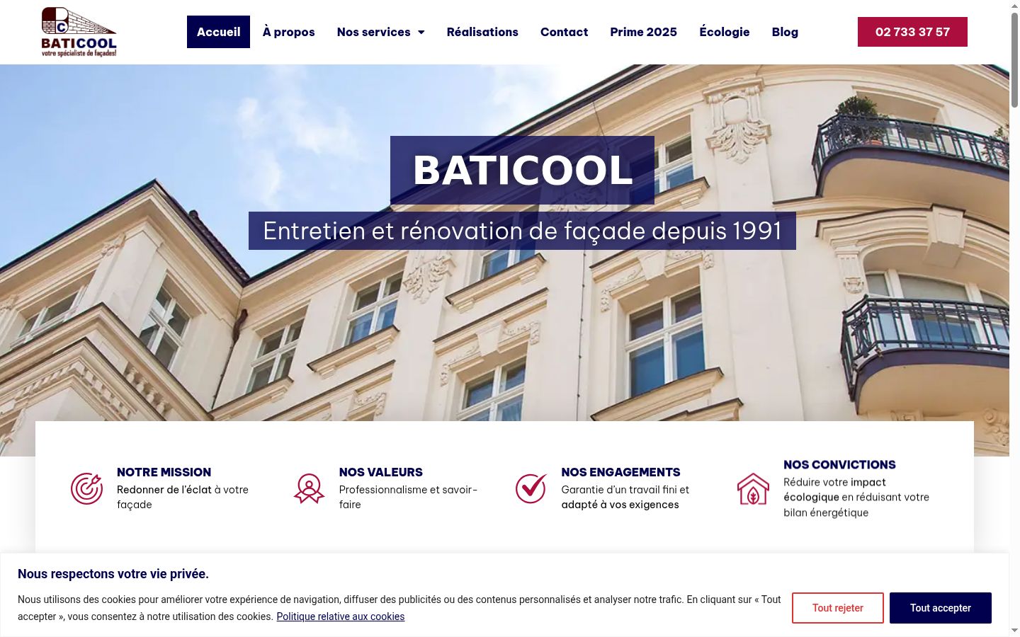 Captura de ecrã do banner de consentimento apresentado antes de qualquer interação