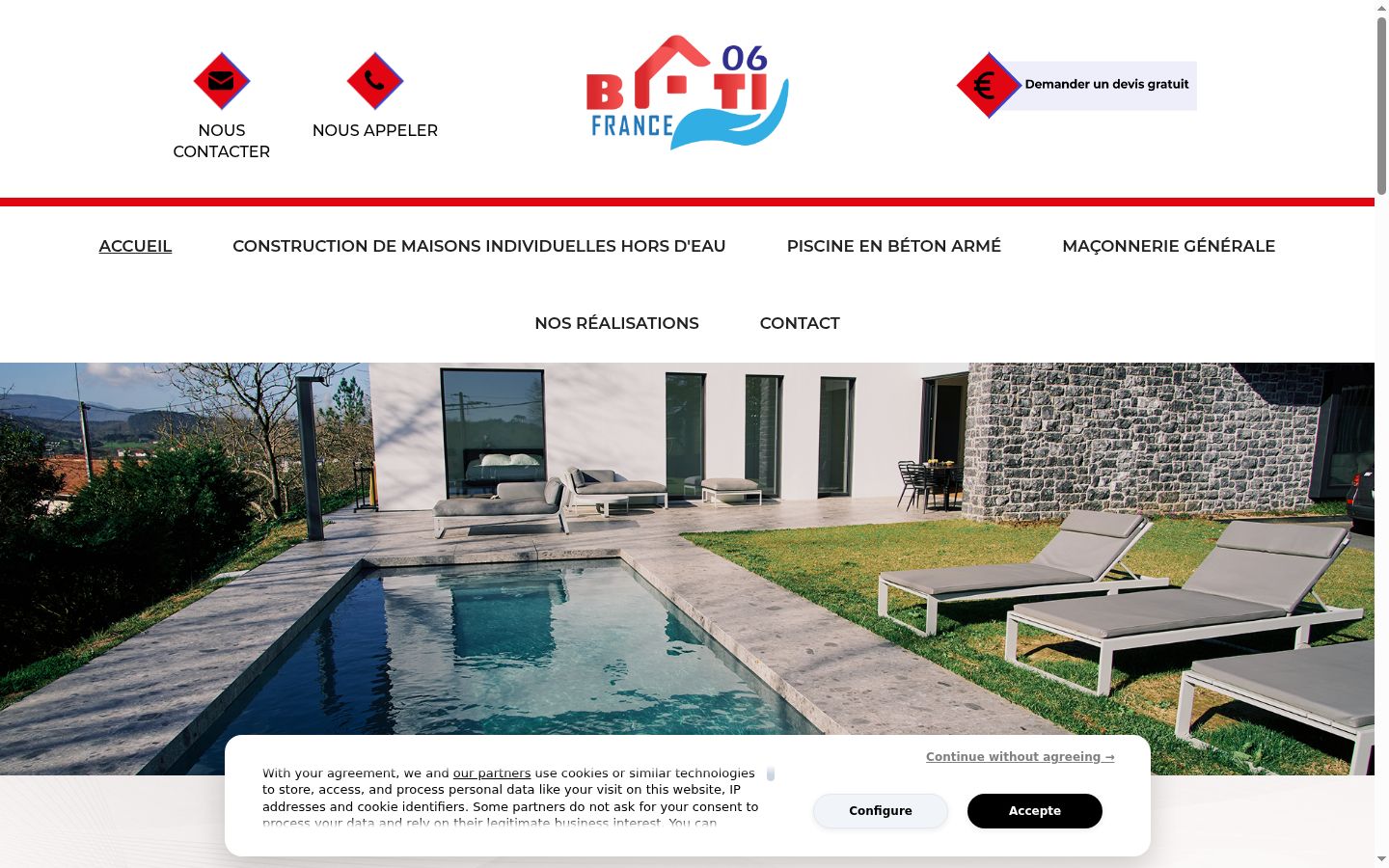 Screenshot of the consent banner shown before any interaction