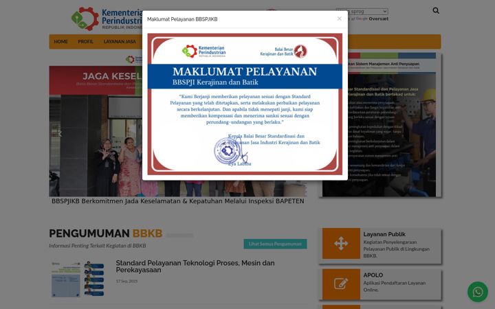 Screenshot of batik.go.id