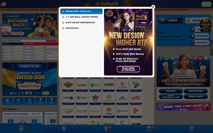 Screenshot of batik888myz.com