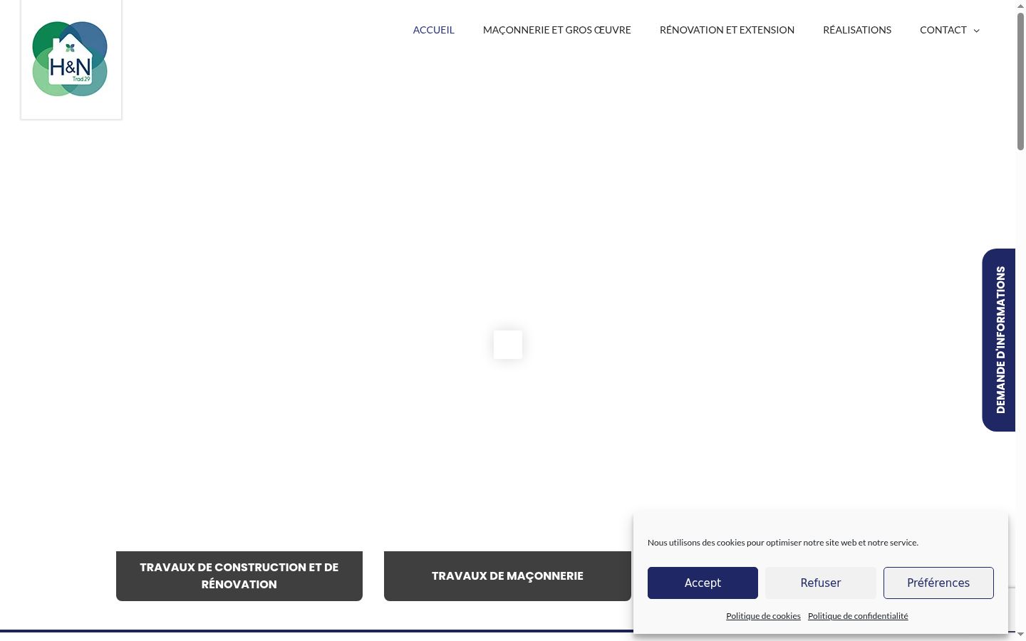 Snimka zaslona bannera za privolu prikazanog prije bilo kakve interakcije