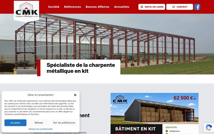 Screenshot of batiments-cmk.fr
