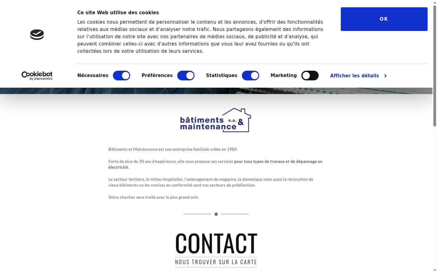 Captura de pantalla del banner de consentimiento mostrado antes de cualquier interacción