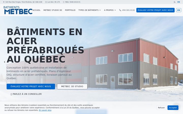 Screenshot of batimentsmetbec.com