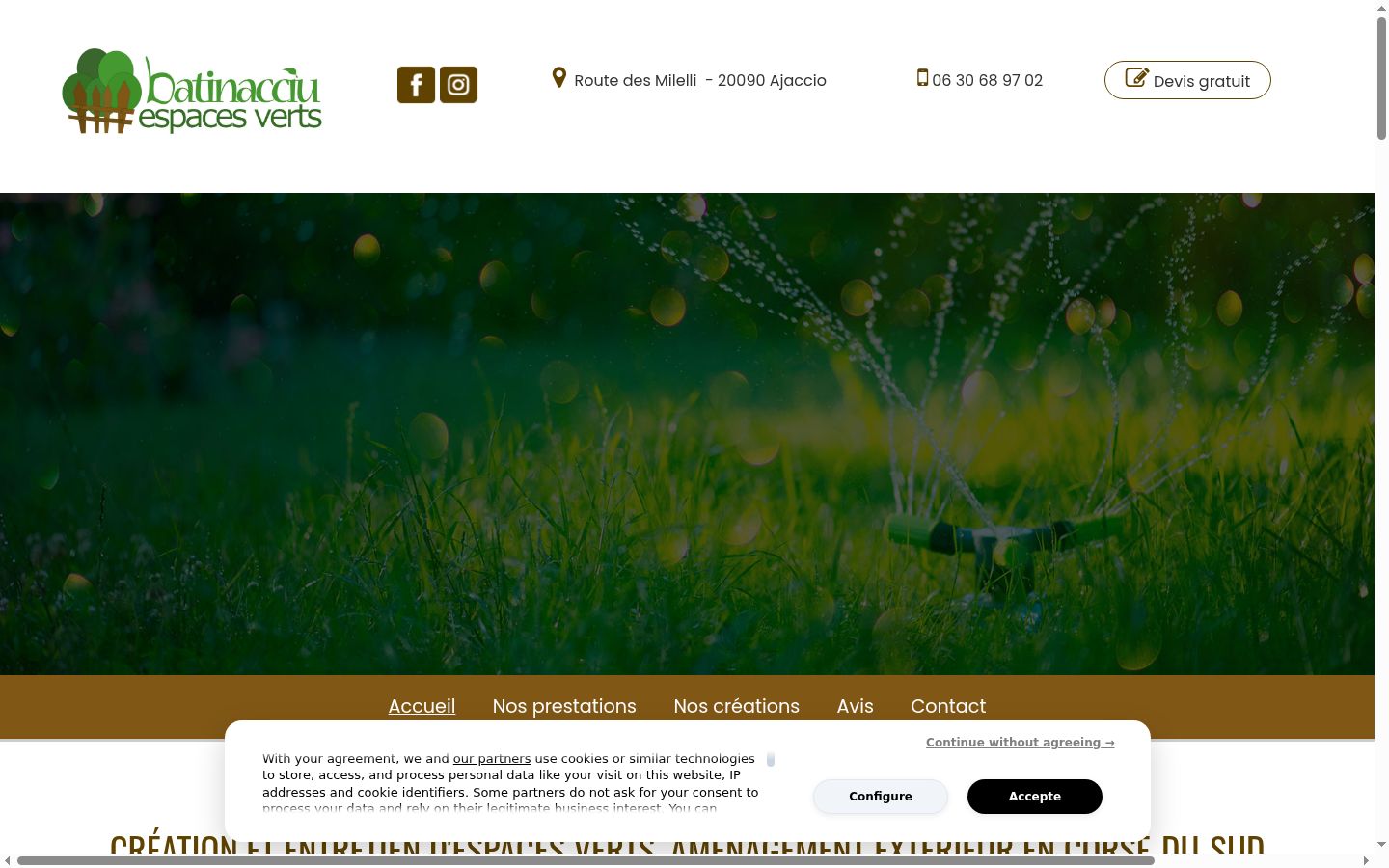 Screenshot del banner di consenso mostrato prima di qualsiasi interazione