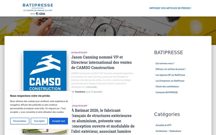 Screenshot of batipresse.com