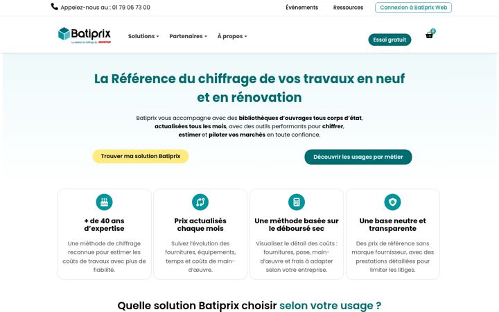 Screenshot of batiprix.com