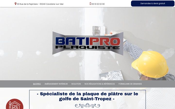 Screenshot of batipro-plaquiste.fr