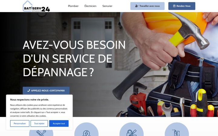 Screenshot of batiservdepannage24.fr
