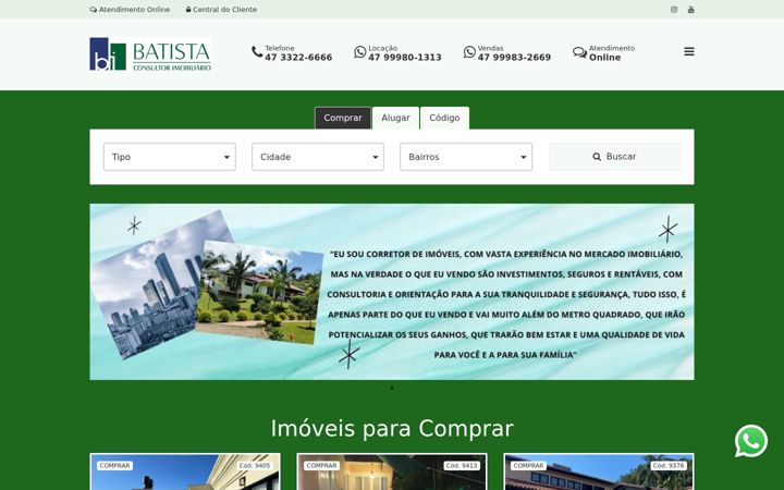 Screenshot of batistaimoveis.com.br