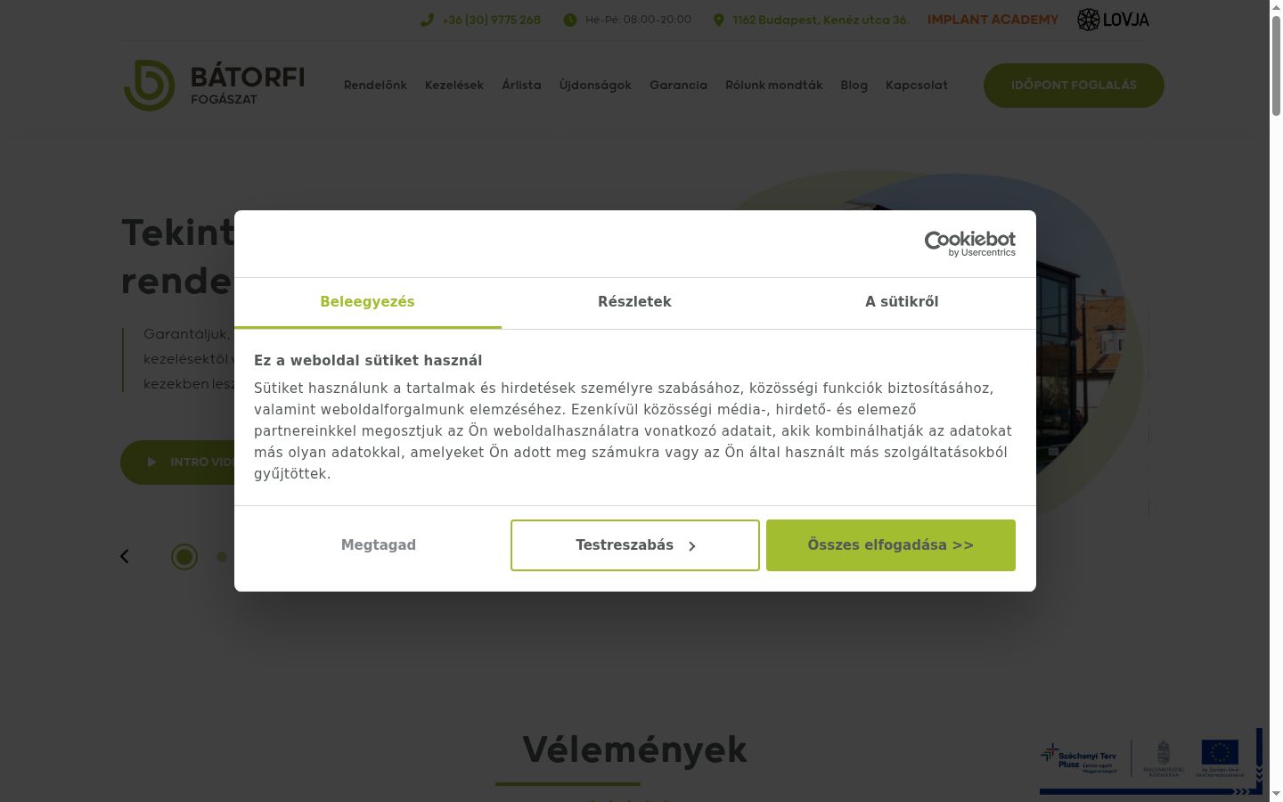 Snimka zaslona bannera za privolu prikazanog prije bilo kakve interakcije