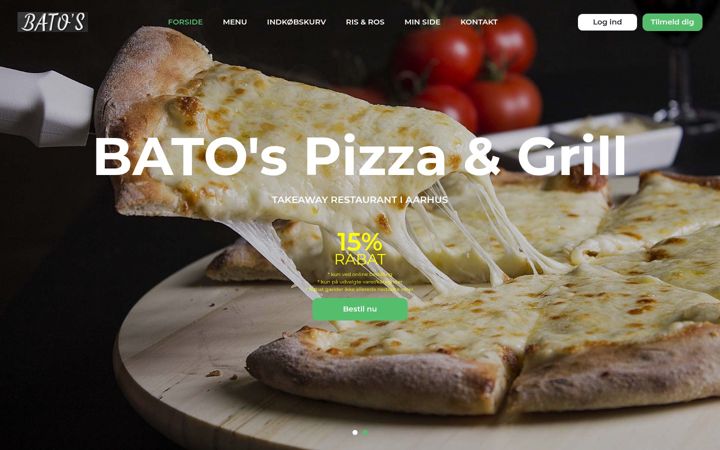 Screenshot of batospizza.dk