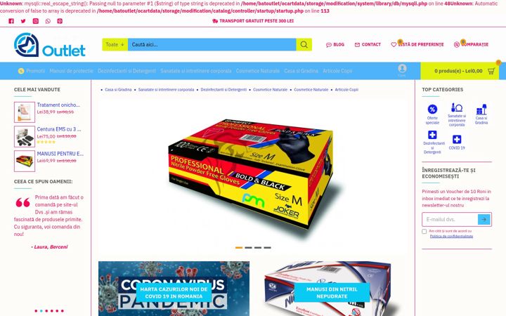 Screenshot of batoutlet.ro