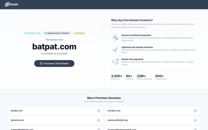 Screenshot of batpat.com