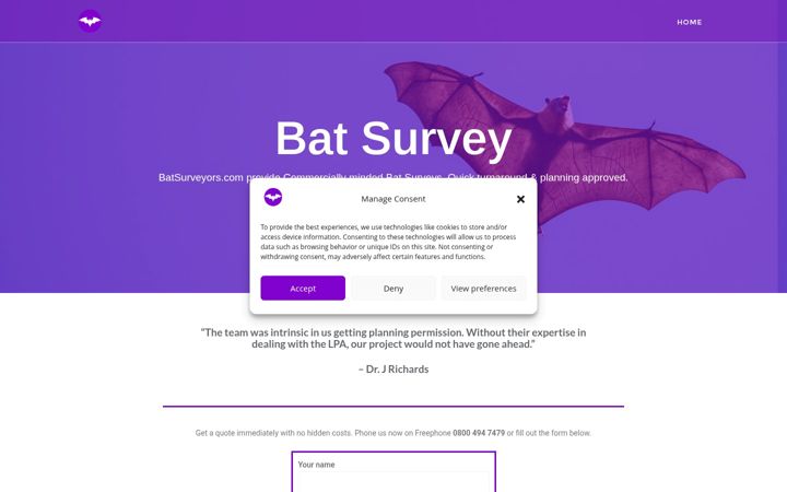 Screenshot of batsurveyors.com