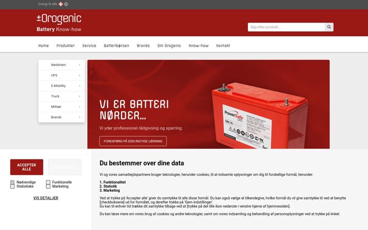 Screenshot of batteriboersen.dk