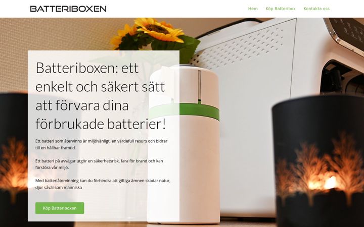 Screenshot of batteribox.se