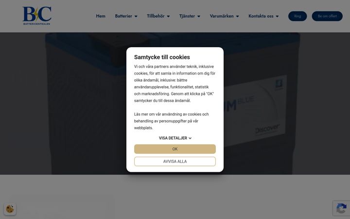 Screenshot of battericentralen.se